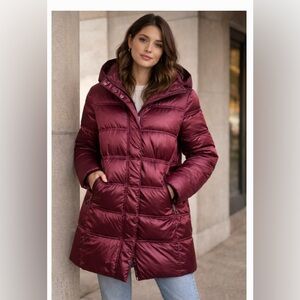 Flash Geo urban down filled Women's Burgundy Puffer Coat size large